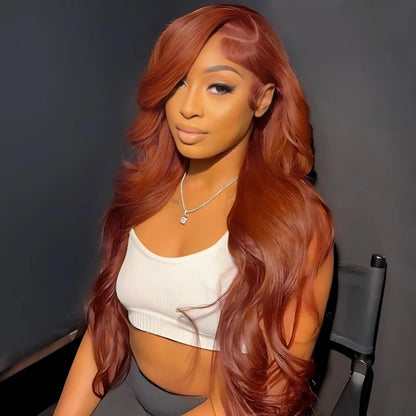Perruque Cannelle - Lisse Colorée Roux │ Closure 13x4 │ Cheveux Vierges Indiens