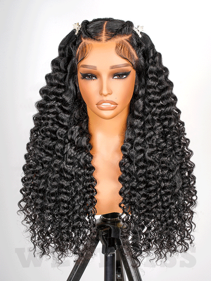 Liane - Perruque Bouclée Tresses I HD Lace Frontal 13x6 │ Cheveux Vierges Brésiliens