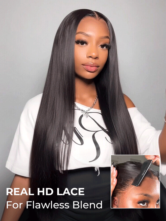 Perruques à rayure à nœuds simples Max 13x5 HD Lace Front 300 % Cheveux humains Vierges Haute Densité