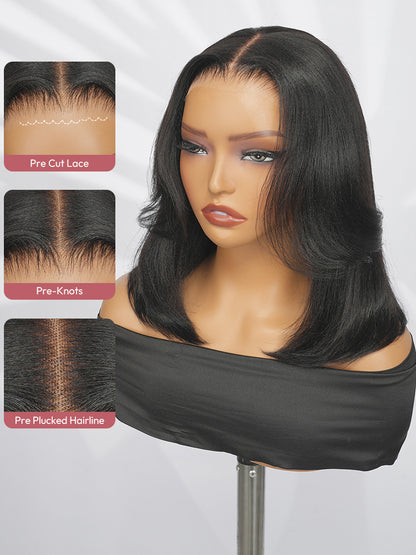 Mirage - Bob Court │Lace Frontale Swiss  5x7│ Cheveux Vierges Brésiliens