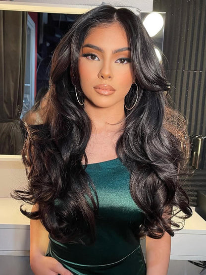 Volupté - Wavy Noir Glamour │ Lace Frontal HD 13x6 │ Cheveux Vierges Malaysiens