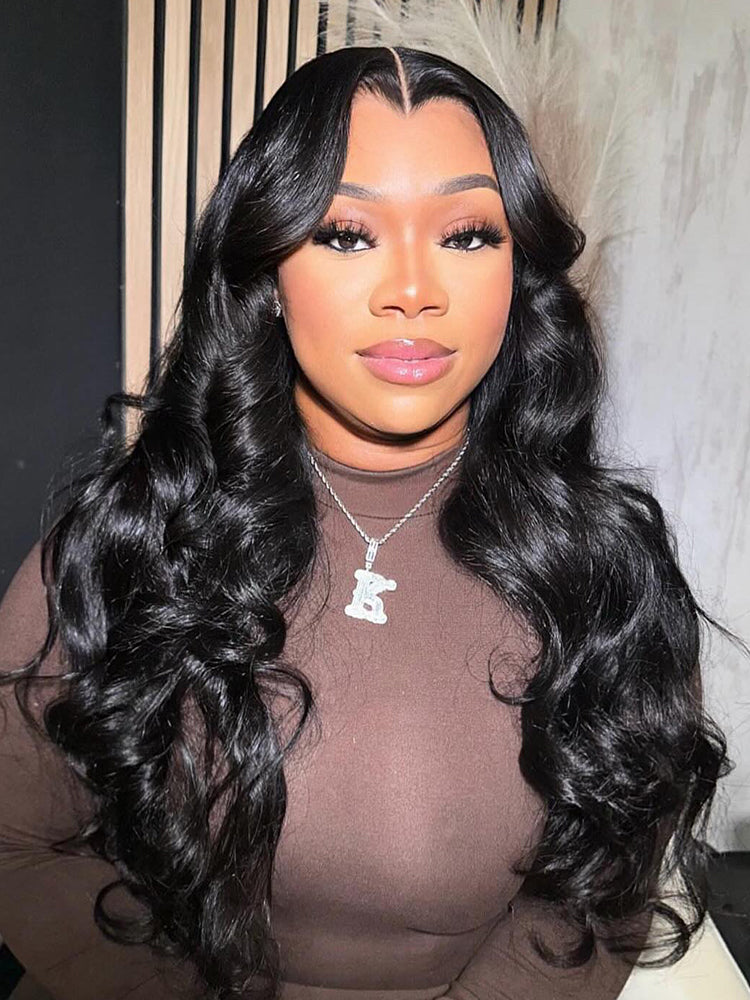 Widows Peak M Hairline Loose Body Wave 13x6 HD Lace Front Single Tiny Knots Wig