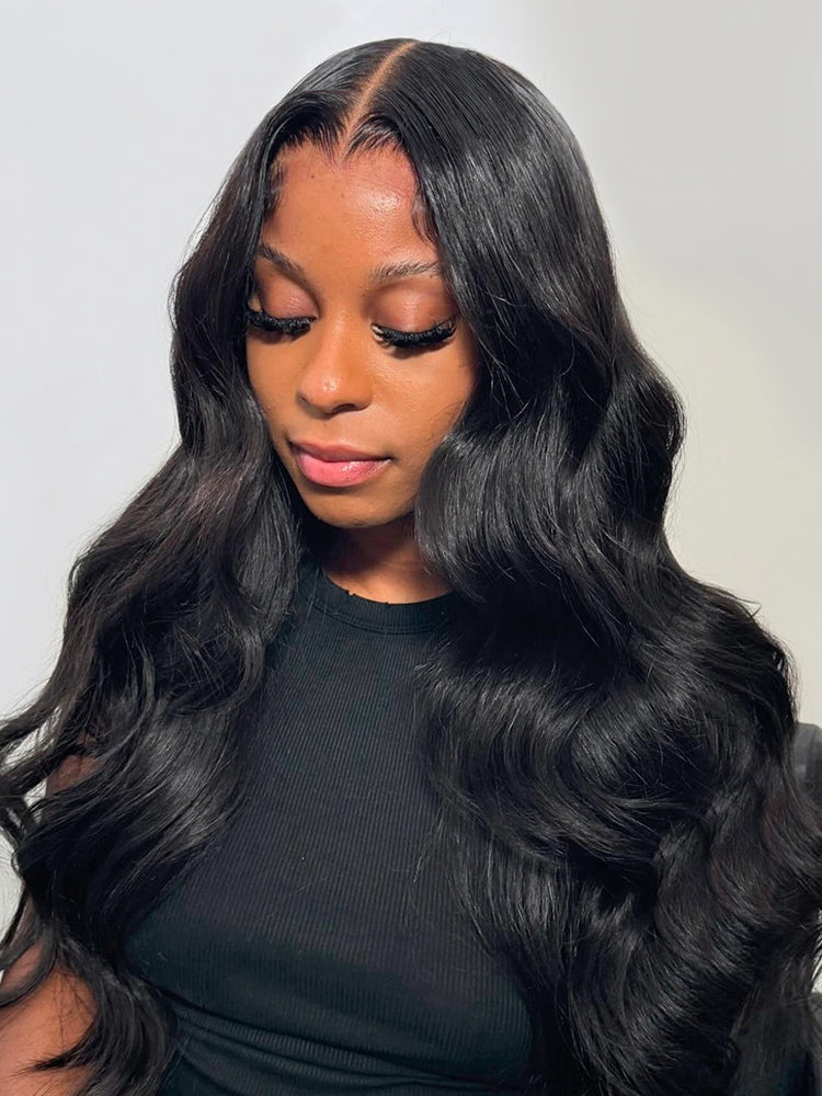 Widows Peak M Hairline Loose Body Wave 13x6 HD Lace Front Single Tiny Knots Wig