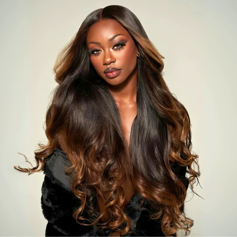 Solstice - Brown & Pointes Blond Doré │ Tulle HD 13x6  │ Cheveux Vierges Indiens