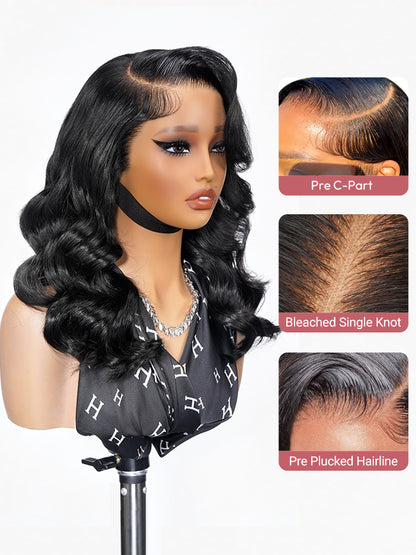 Glamour - Mi Longue Ondulée Volumineux │Lace Frontal HD 8x6 │ Cheveux Japonais Vierges