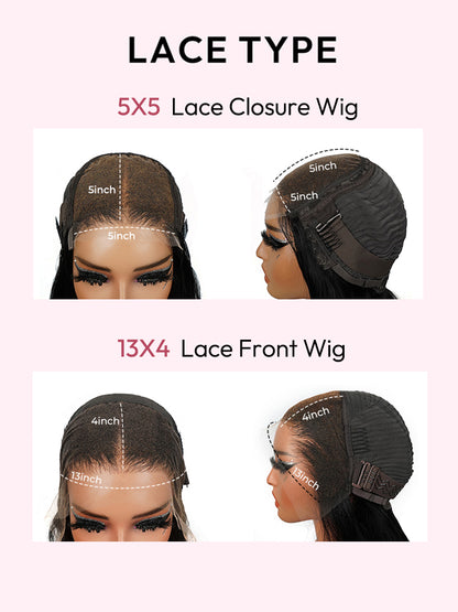 Quartz Rosé Wave │Frontale Swiss Lace Frontal 13x4 │Cheveux Malaisiens Vierges