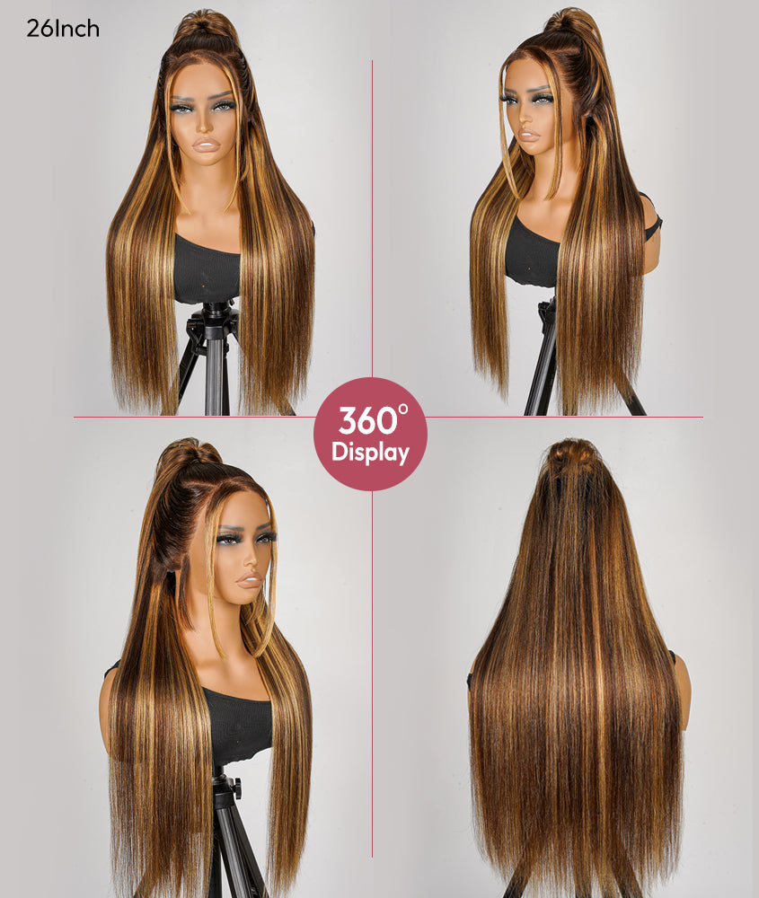 Sirène - Méché Blond Foré│ Lace Frontal Swiss 13x6 │ Cheveux Brésiliens Vierges