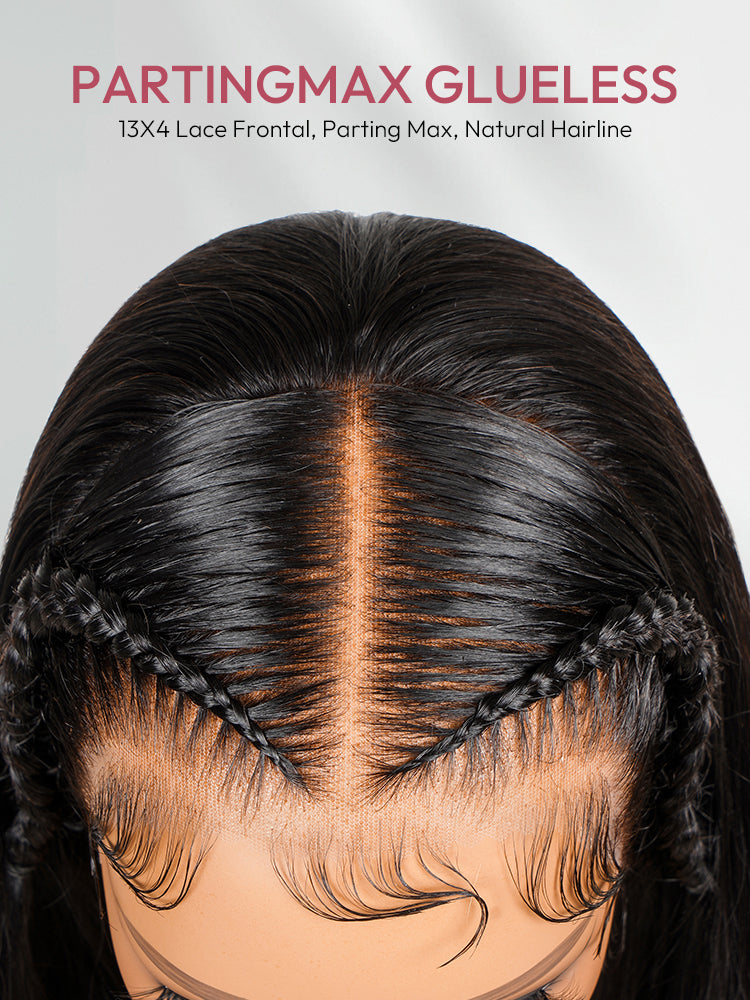 Audace - Bob Court Lisse Latérale │Lace Frontale Tressée 13x4 │ Cheveux Indiens Vierges