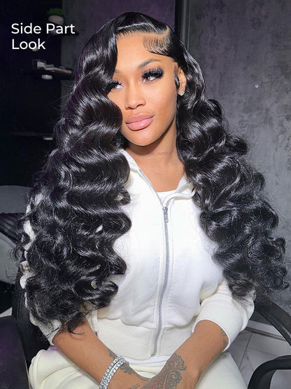 Perruque Spliting Max 13*6 HD Lace Front Loose Wave Single avec de petits nœuds