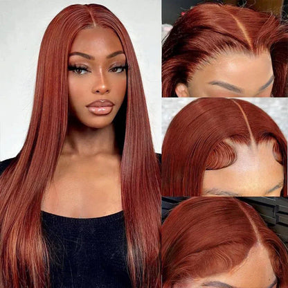 La séductrice Perruque auburn I Lace Frontal 13x4 Dentelle I Cheveux Brésiliens Vierges