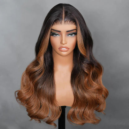 Solstice - Brown & Pointes Blond Doré │ Tulle HD 13x6  │ Cheveux Vierges Indiens