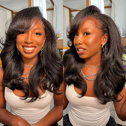 Majesté - Body Wave Noir Naturel Volumineuse & Glamour │Tulle HD 7x5 │Cheveux Vierges Indiens