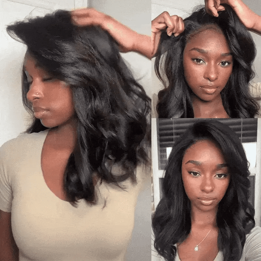 Majesté - Body Wave Noir Naturel Volumineuse & Glamour │Tulle HD 7x5 │Cheveux Vierges Indiens